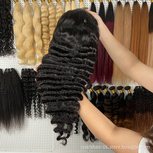 Deep Wave Transparent Ful Lace Wig Pre-Plucked Bleached Knots Human Hair Wigs For Women Brazillian Deep Wave Curly Wig Vendor